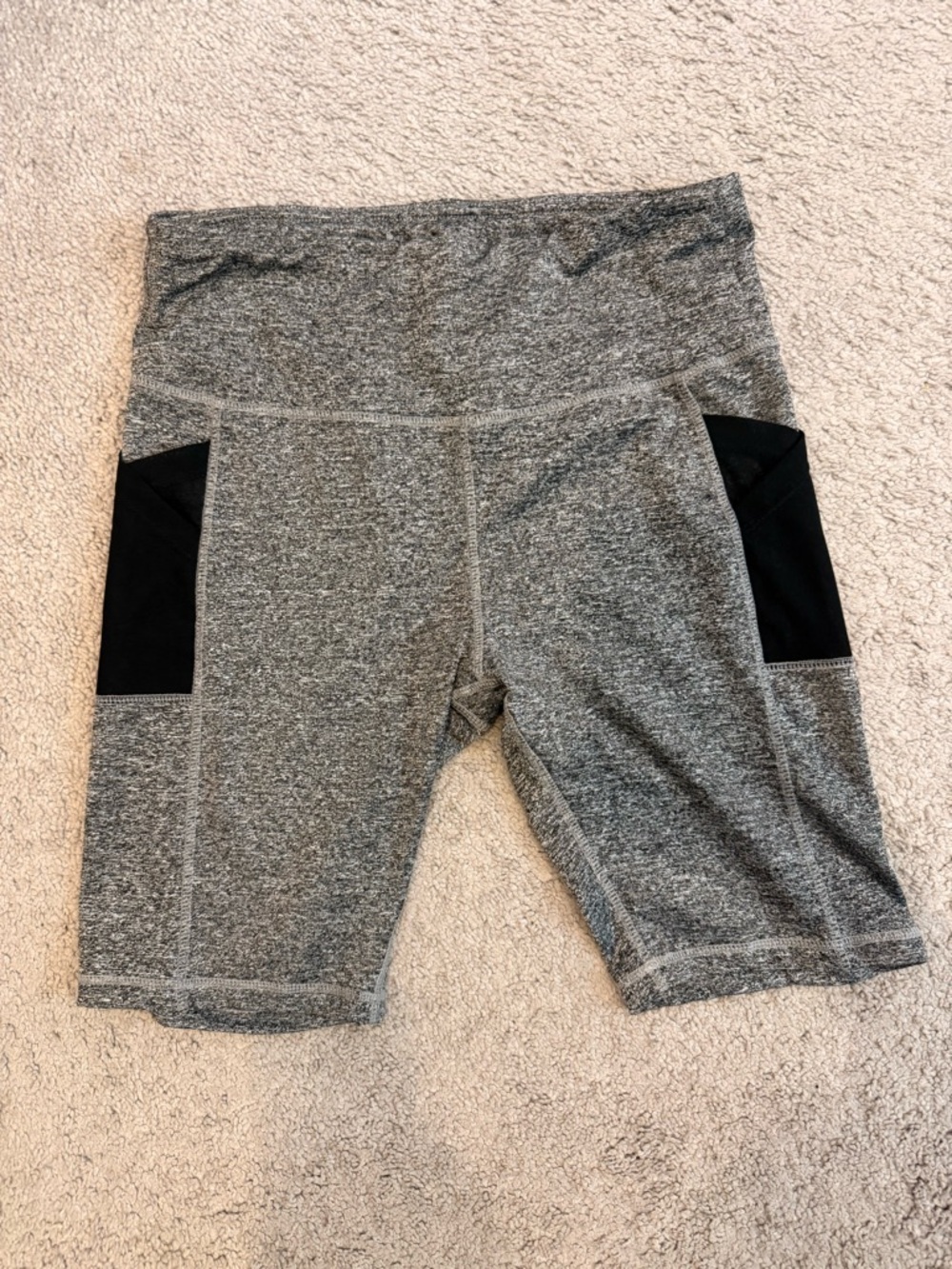 Ebb & Flow | Size Large| Grey Women’s Workout biker Shorts with‎ Side Pockets